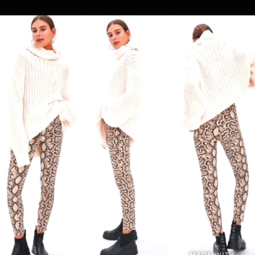 Zara Tan Snakeskin Print  Jean's
